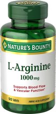 (image for) Nature's Bounty L-Arginine 1000mg Tablets 50 Count