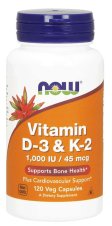 Now Foods Vit D-3 / K2 1000 Iu/45 Mcg 120 Vcaps