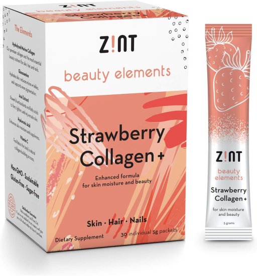 (image for) Zint Marine Collagen Powder Beauty Drink Mix Strawberry 30 ct