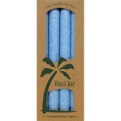 Aloha Bay Palm Tapers Light Blue Candles 4 Count