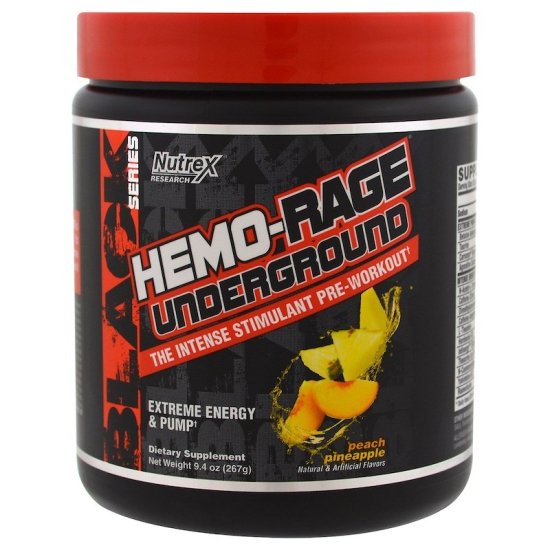 (image for) Nutrex Research Black Series Hemo-Rage Underground Peach Pineapple 9.4 oz