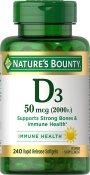 Nature's Bounty Vitamin D 2000 IU Softgels 240 Count