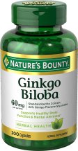 (image for) Nature's Bounty Ginkgo Biloba 60 mg 200 Count