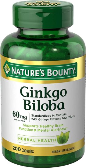 (image for) Nature\'s Bounty Ginkgo Biloba 60 mg 200 Count