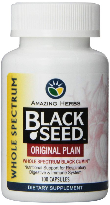 (image for) Amazing Herbs Black Seed Original Plain Cumin 100 Capsules