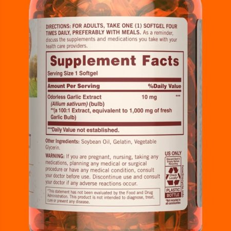 (image for) Sundown Naturals Odorless Garlic 1000mg softgels 250 Count