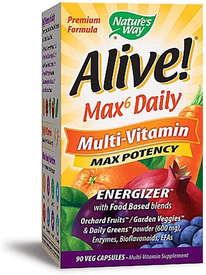 (image for) Nature\'s Way Alive! Max6 Dailiy Multi-Vitamin 90 Veg Capsules