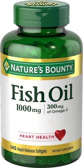 (image for) Nature\'s Bounty Fish Oil 1000 mg. Cholesterol Free Omega-3 Softgels 145ct