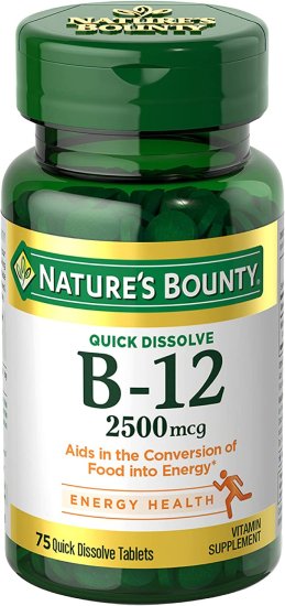 (image for) Nature\'s Bounty Vitamin B-12 2,500 mcg Quick Dissolve 75ct