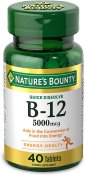 Nature's Bounty Vitamin B12 5,000 mcg Quick Dissolve 40 Count