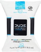 DUDE Wipes Face and Body Cleansing Wipes 30 Count