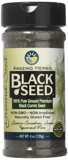 (image for) Amazing Herbs Black Ground Seed Jar 4 oz