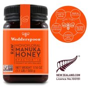 Wedderspoon Raw Manuka Honey 'KFactor 16+' 17.6oz Jar