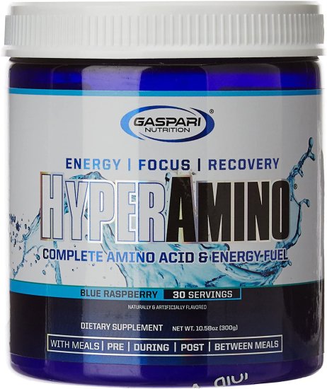 (image for) Gaspari Nutrition Hyper Amino Blue Raspberry 30 Servings