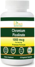 (image for) Biotech Nutritions Chromium Picolinate 1000 mcg 120 Vege Capsules