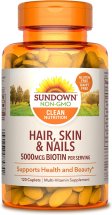 (image for) Sundown Naturals Hair, Skin & Nails Tablets 120 Count