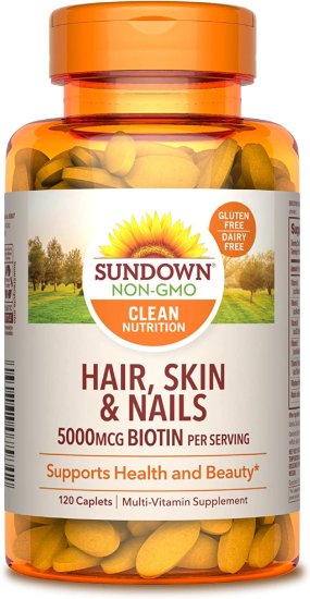 (image for) Sundown Naturals Hair, Skin & Nails Tablets 120 Count