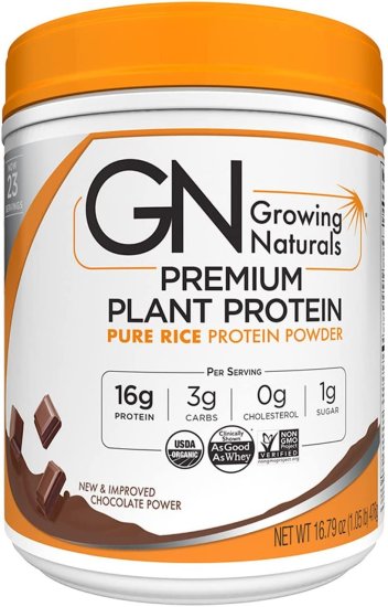 (image for) Growing Naturals Organic Rice Protein Chocolate 1 lb