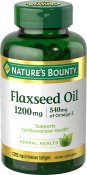 Nature's Bounty Flaxseed Oil 1200 mg. Softgels 125ct