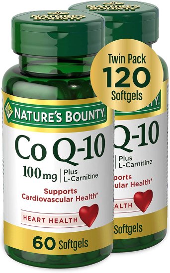 (image for) Nature\'s Bounty Co Q10 100 mg Plus Q-Sorb Softgels Twin Pack 60 + 60 Count