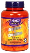 Now Foods Arginine 500 mg & Citrulline 250 mg 120 Vcaps