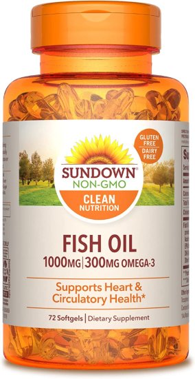 (image for) Sundown Naturals Fish Oil 1000 mg Softgels 72ct