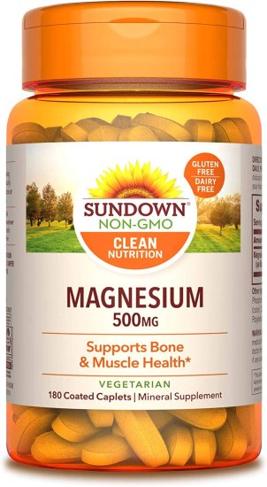 (image for) Sundown Naturals Magnesium 500 mg Caplets 180 Count