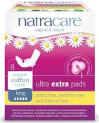 Natracare Ultra Extra Pads with Wings Long 8 count