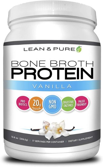 (image for) Lean & Pure Bone Broth Protein Powder Vanilla 13 oz