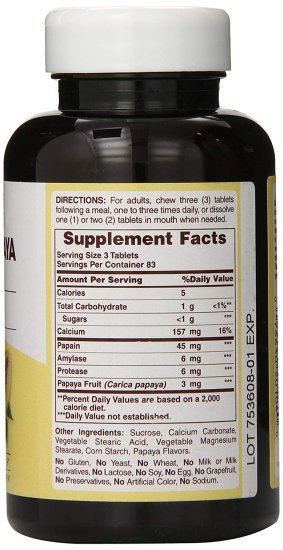 (image for) American Health Products Original Papaya Enzyme 250 Tablets