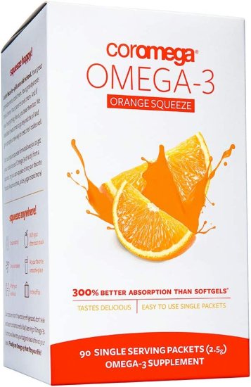 (image for) Coromega Max Omega-3 Citrus Squeeze Shots 90 count