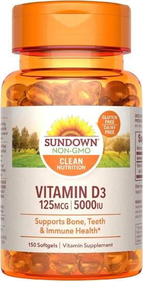 (image for) Sundown Naturals D3 5000 IU Softgels 150 Count