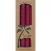 Aloha Bay Palm Tapers Burgundy 4 Count