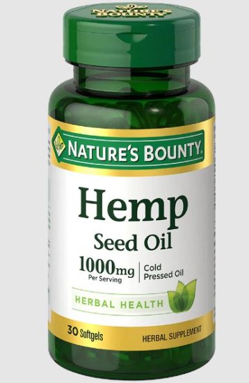 (image for) Nature\'s Bounty Hemp Seed Oil 1000mg 30 Count