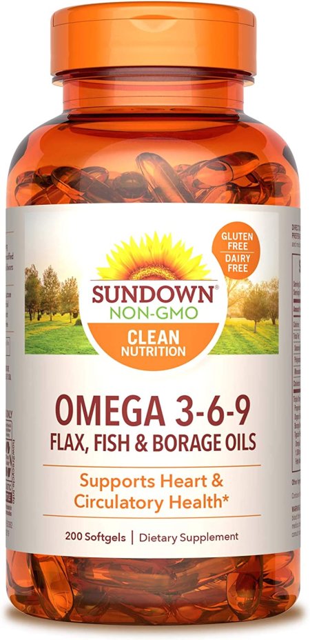 (image for) Sundown Naturals Triple Omega 3-6-9 Softgels 200 Count