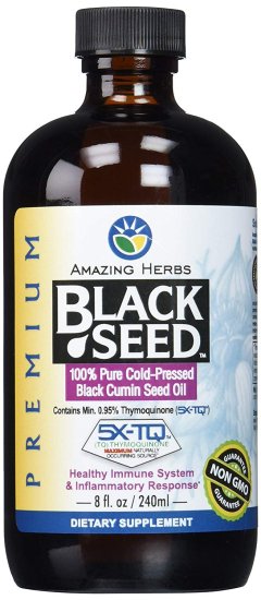 (image for) Amazing Herbs Premium Black Seed Oil (Cumin) 8 oz