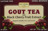 Only Natural Gout Tea Black Cherry Fruit Extract 20 Tea Bags