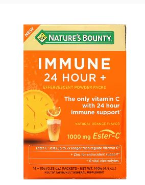 (image for) Nature\'s Bounty Immune 24+ Effervescent Powder Packs 14ct