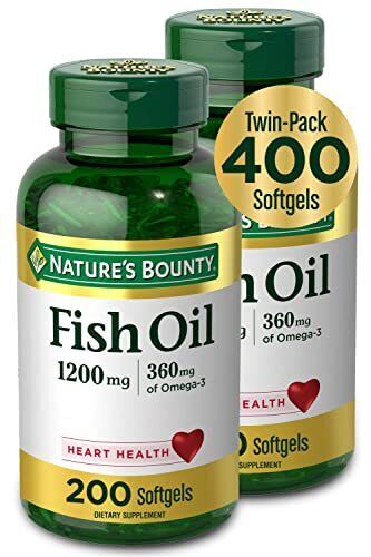 (image for) Nature\'s Bounty Odorless Fish Oil 1200mg Twin Pack 200 + 200 Count