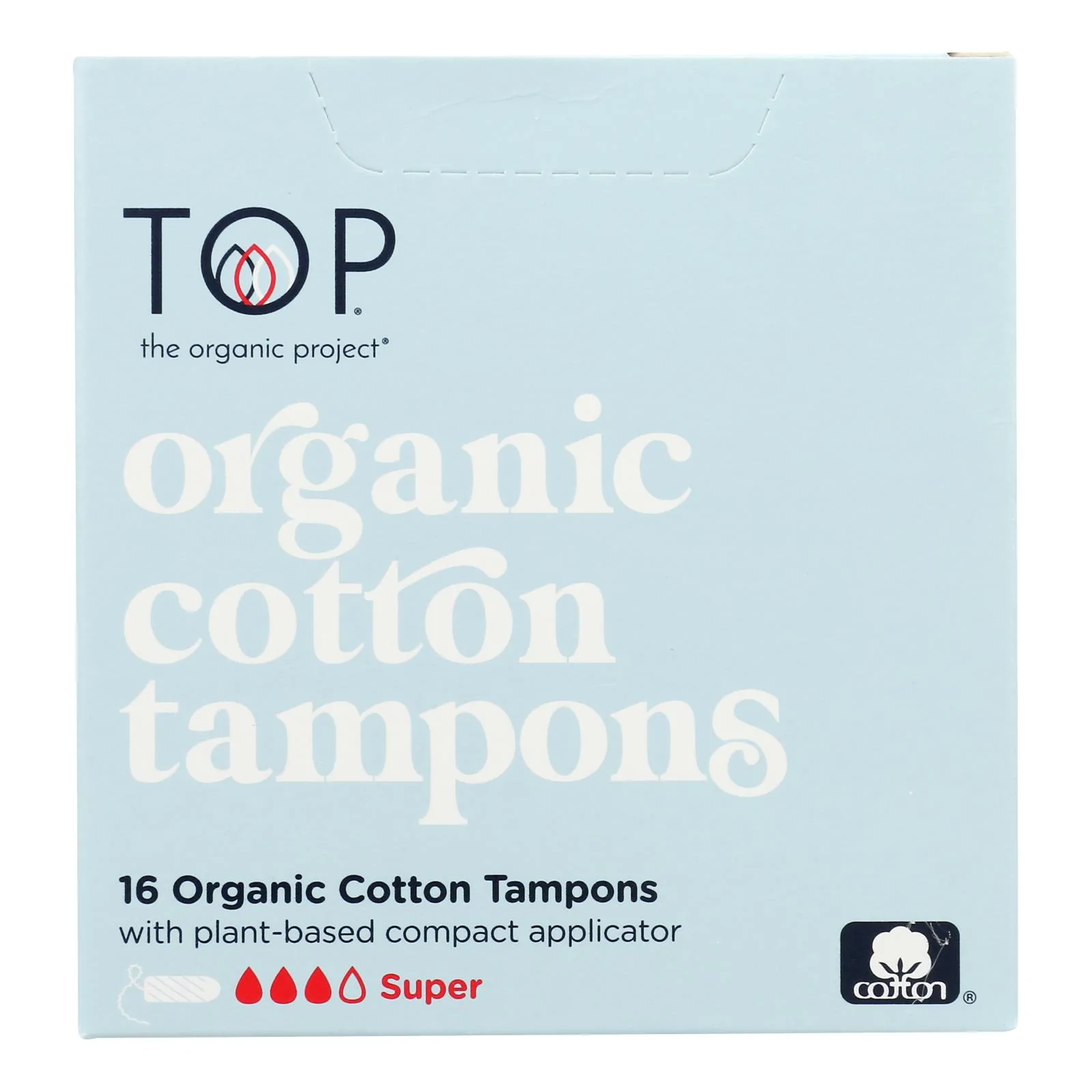 TOP Organic Cotton Tampons 16 Count