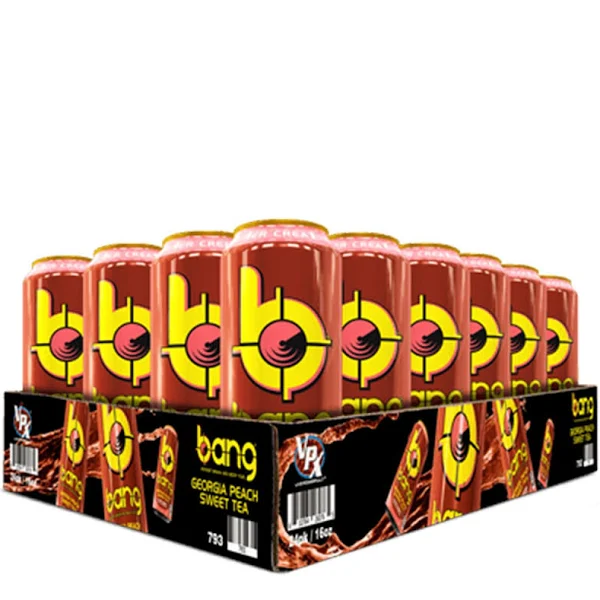 (image for) VPX Bang Georgia Peach Sweet Tea Energy Drink 16 oz 24 ct