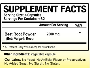 (image for) Biotech Nutritions Beet Root 2000 mg Serving 250 Vegetable Capsules