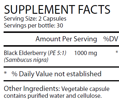 (image for) Biotech Nutritions Elderberry Extract 500 mg 60 Vege Capsules