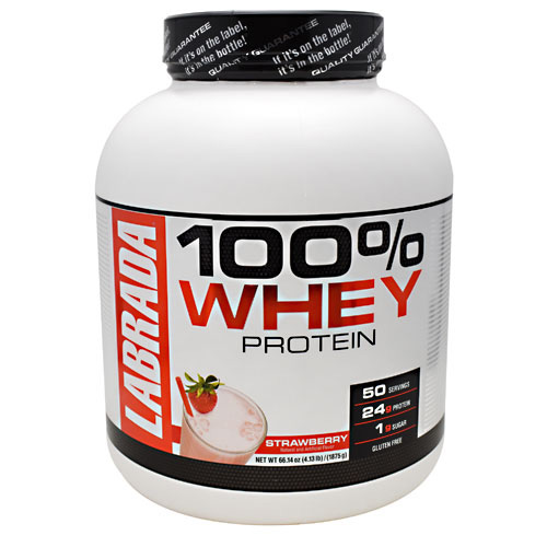 (image for) Labrada Nutrition 100% Whey Protein Strawberry 50 Servings