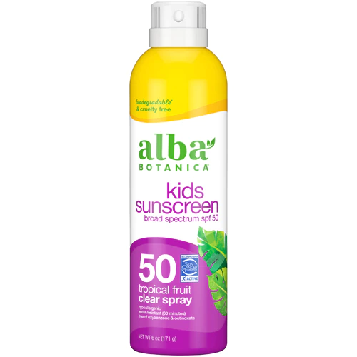 Alba Botanica Tropical Fruit Clear Spray Kids SPF 50 6 oz