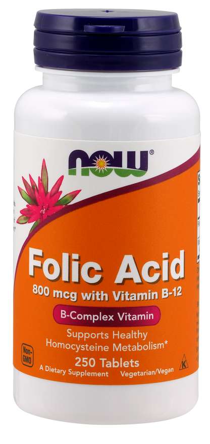 (image for) Now Foods Folic Acid 800Mcg 250 Tabs