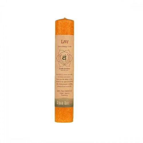 (image for) Aloha Bay Chakra Pillar Love Candle Orange 8\"