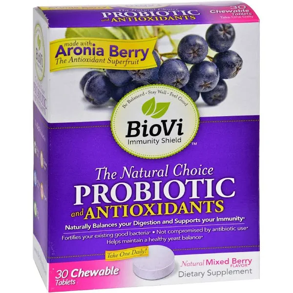 (image for) BioVi Probiotic and Antioxidants, Chewables Berry 30 ct